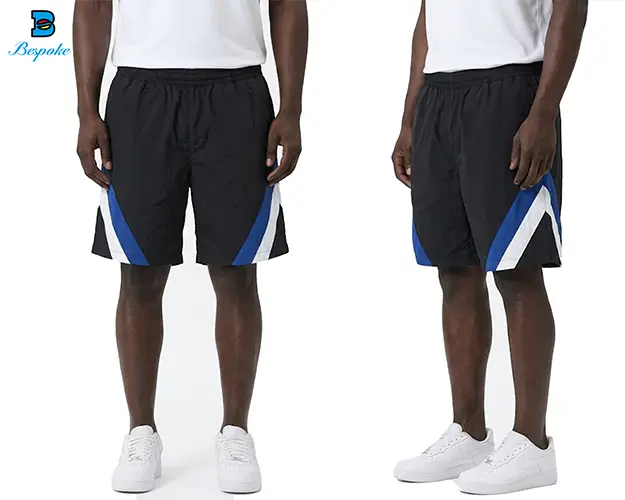 Custom Retro Color-Block Nylon Track Shorts