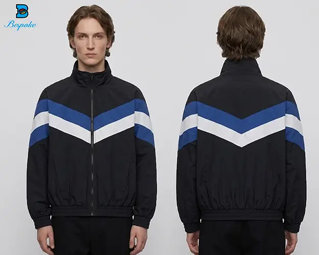 Custom Retro Color-Block Windbreaker Track Jacket