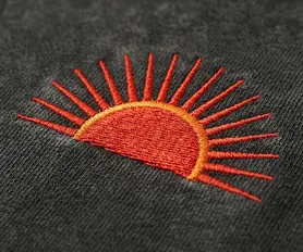 Left-chest rising sun artwork