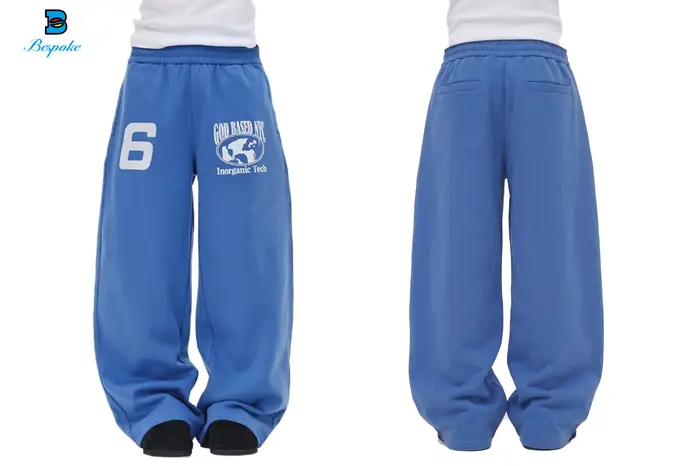 Custom Graphic Wide-Leg Sweatpants / Fleece Track Pants