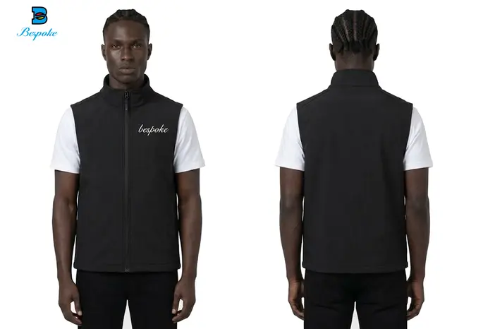 Custom Stand-Collar Softshell Zip-Up Vest