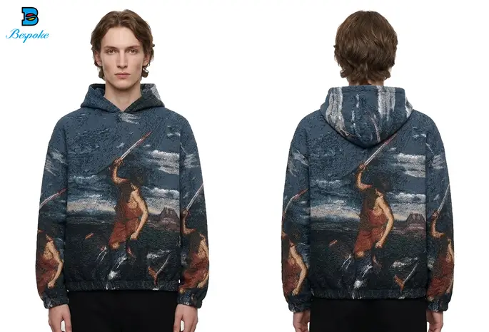 Custom Heavyweight Woven Tapestry Pullover Hoodie