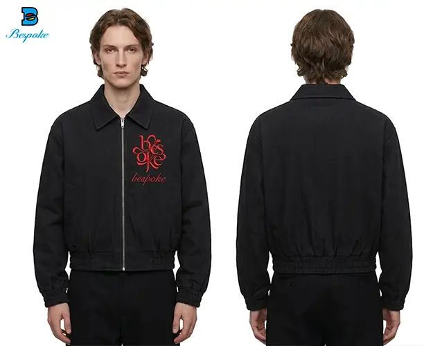 Custom Zip-Up Workwear Harrington Jacket