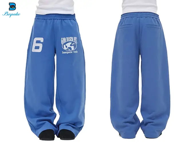 Custom Graphic Wide-Leg Sweatpants / Fleece Track Pants