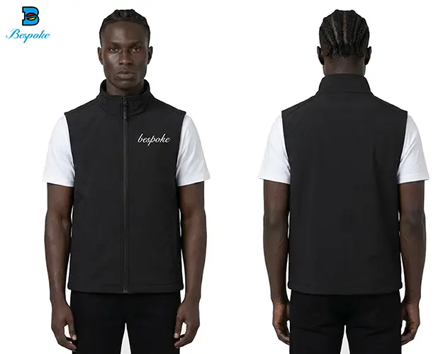 Custom Stand-Collar Softshell Zip-Up Vest