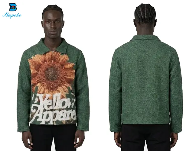 Custom Heavyweight Woven Tapestry Zip-Up Jacket