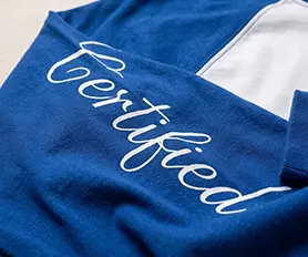 Crisp screen-printed lettering