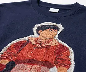 Custom precision cut-and-sew woven tapestry graphic