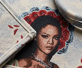 High-definition woven character portrait graphics