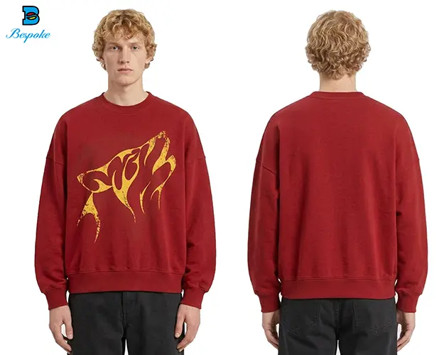 Custom Heavyweight Distressed Graphic Crewneck Sweatshirt