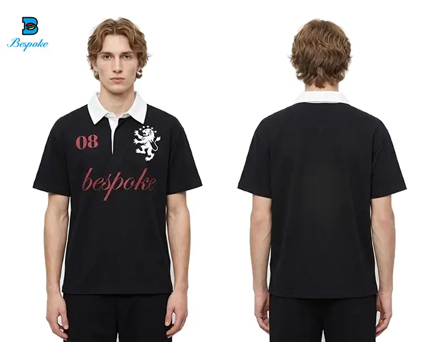 Custom Contrast Collar Graphic Polo Shirt