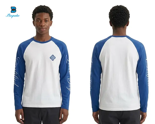 Custom Two-Tone Raglan Sleeve Long-Sleeve T-Shirt with Multi-Placement Graphic Prints