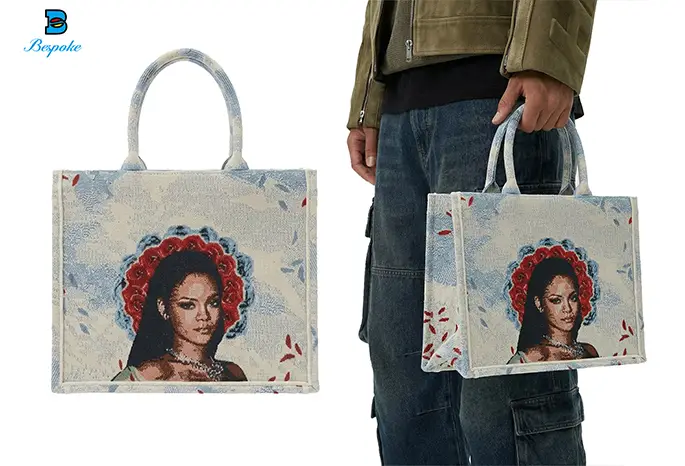 Custom Tapestry Jacquard Graphic Tote Bag