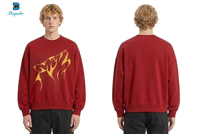Custom Heavyweight Distressed Graphic Crewneck Sweatshirt