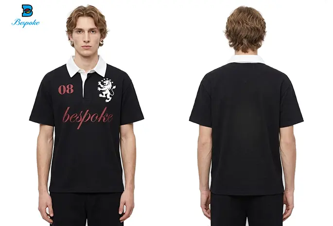 Custom Contrast Collar Graphic Polo Shirt