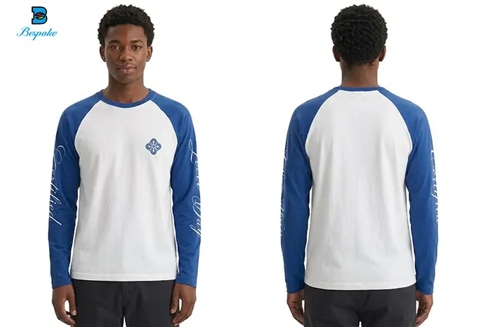 Custom Two-Tone Raglan Sleeve Long-Sleeve T-Shirt with Multi-Placement Graphic Prints