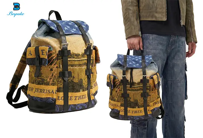 Custom Vintage Tapestry Jacquard Rucksack Backpack